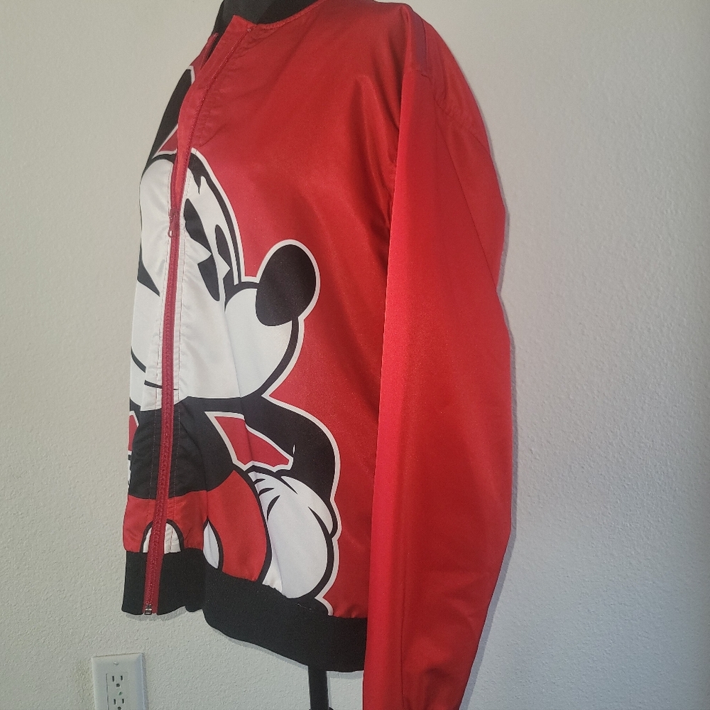 Disney Mickey Mouse Red Varsity Bomber Jacket Women's Size Large - Picture 3 of 10